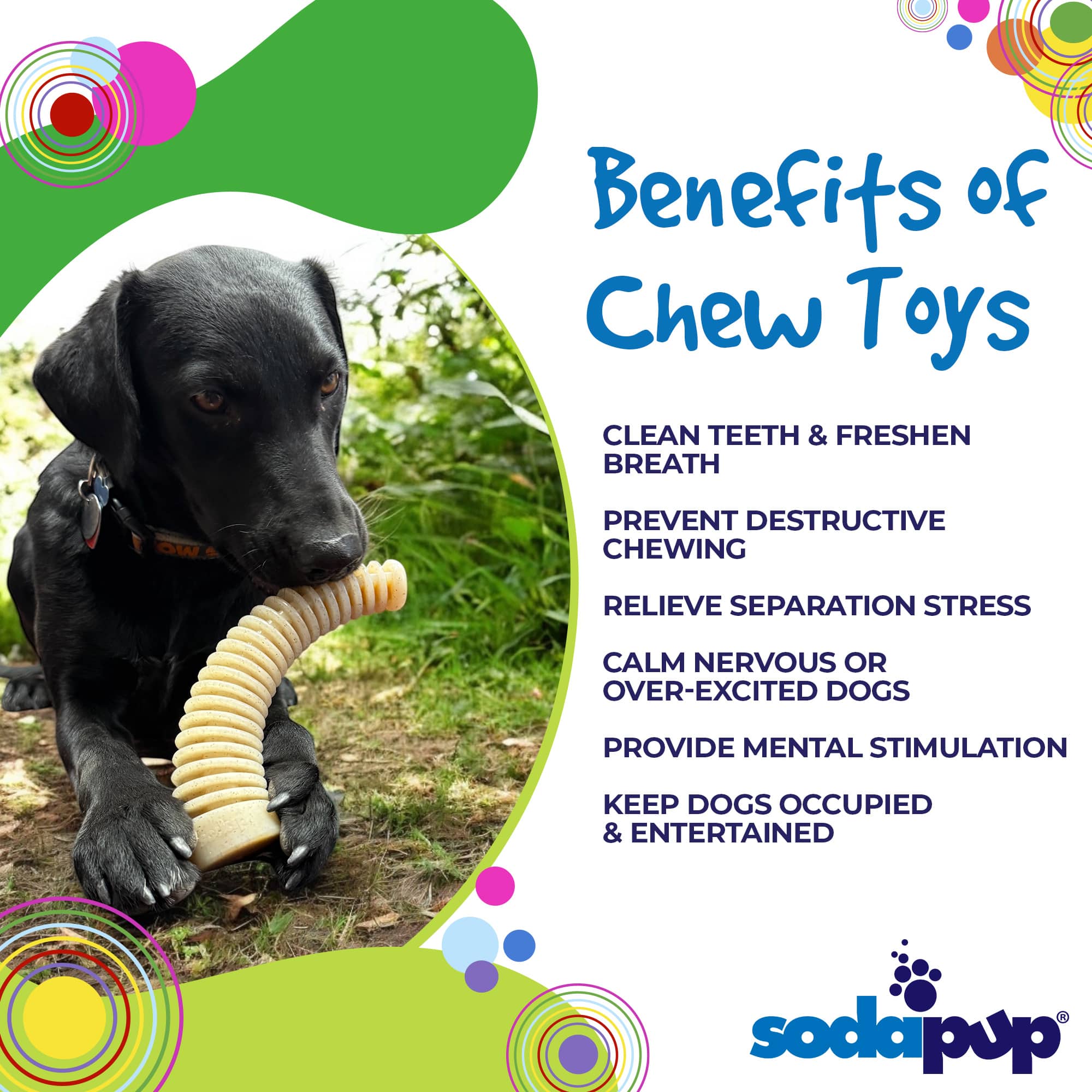 Flufflehorn Dental Antler - Indestructible Nylon Dog Chew Toy XL | USA Made by SodaPup/True Dogs, LLC