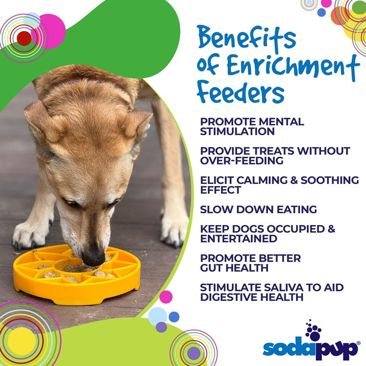 Sunflower eTray Shallow Slow Feeder Dog Bowl for Enrichment | USA Made by SodaPup/True Dogs, LLC