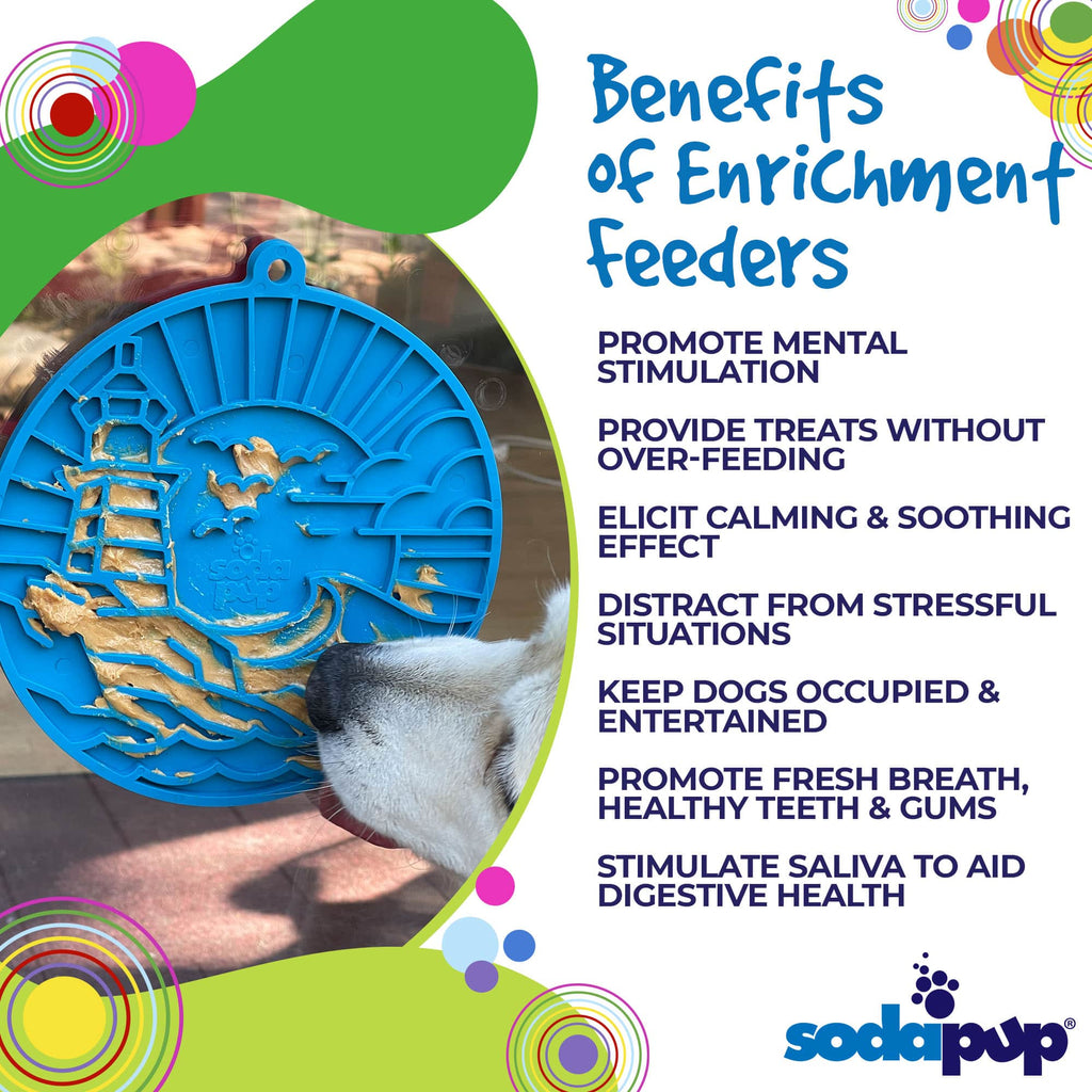 Lighthouse eMat - Enrichment Lick Mat For Dogs and Cats - With Suction Cups | USA Made by SodaPup/True Dogs, LLC