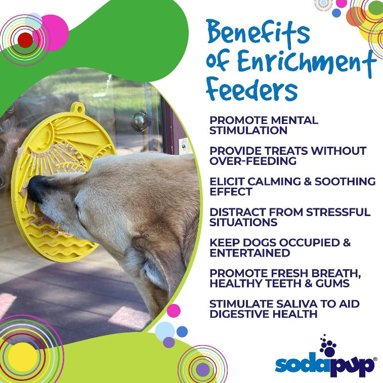 Sun n' Sea eMat - Enrichment Lick Mat For Dogs and Cats - With Suction Cups - Beach Design | USA Made by SodaPup/True Dogs, LLC