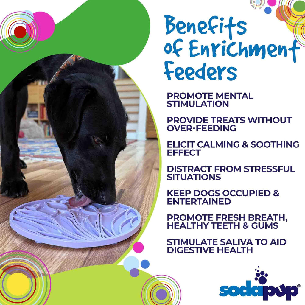 Tulip Design eMat - Enrichment Lick Mat For Dogs and Cats - With Suction Cups | USA Made by SodaPup/True Dogs, LLC