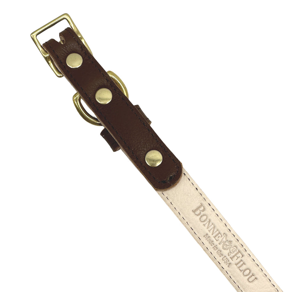 Plain Leather Dog Collar by Bonne et Filou