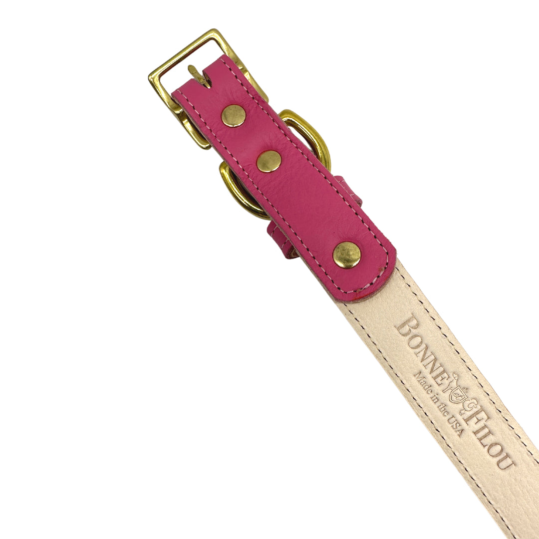 Plain Leather Dog Collar by Bonne et Filou