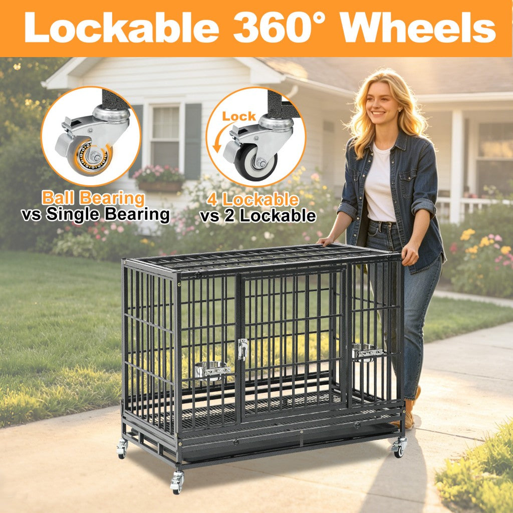 37" Stackable Heavy Duty Dog Crate 371D07 by Homey Pet Official