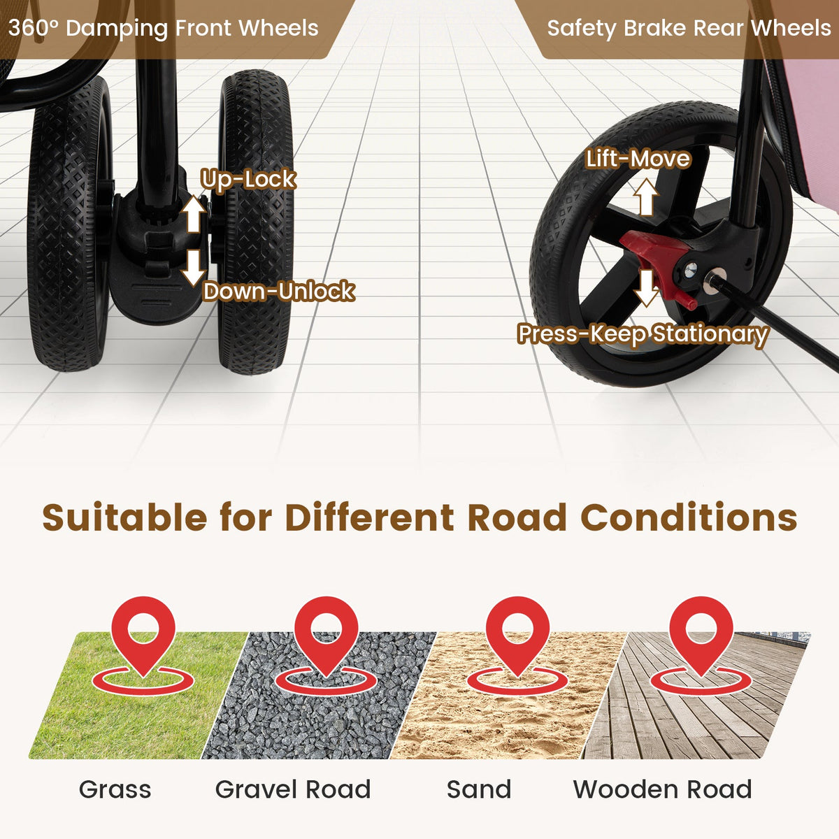 4-in-1 Double Pet Stroller with Detachable Carrier and Travel Carriage by Furr Baby Gifts