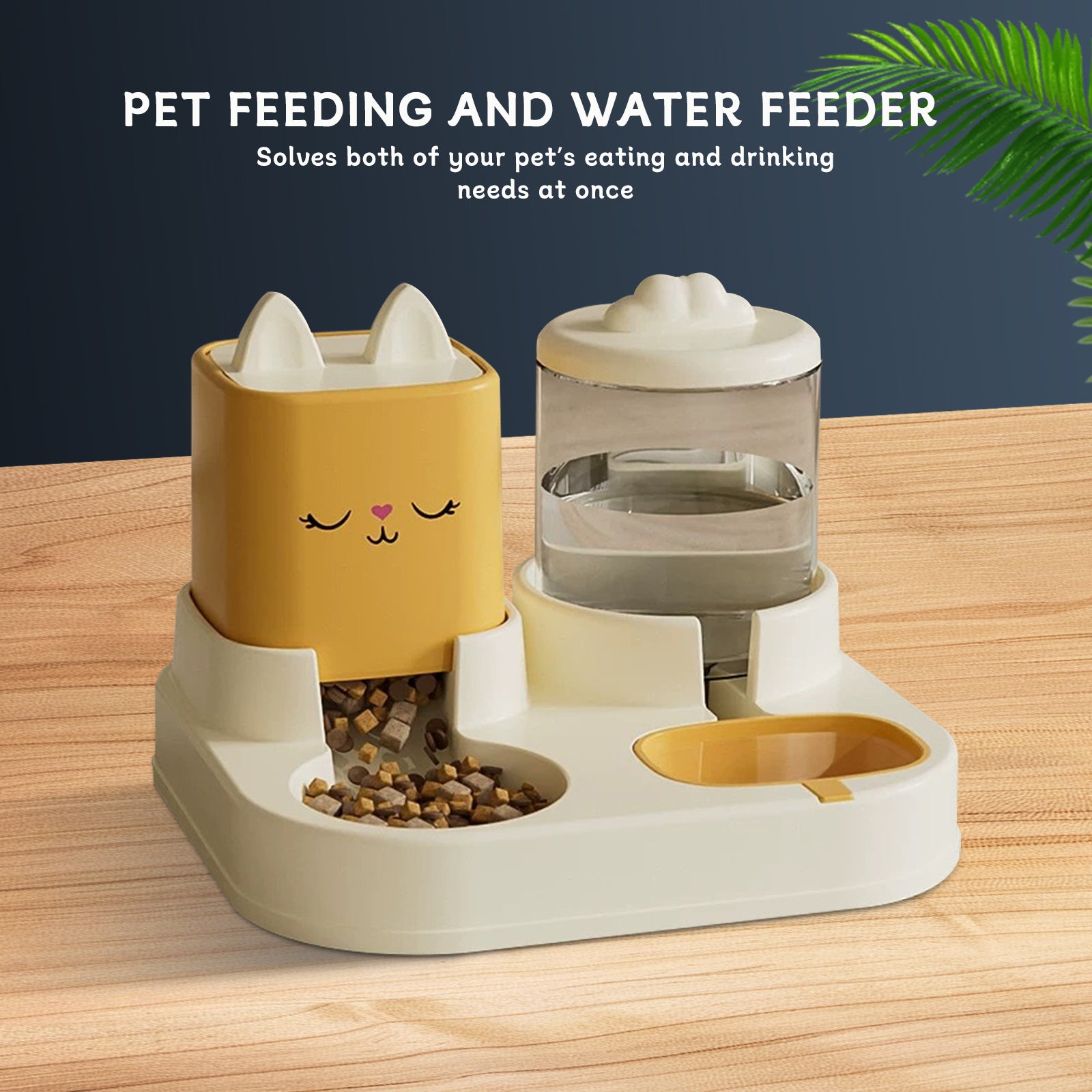 Cute Pet Feeding And Drinking Station, With Dry And Wet Separation by VetsPetStore