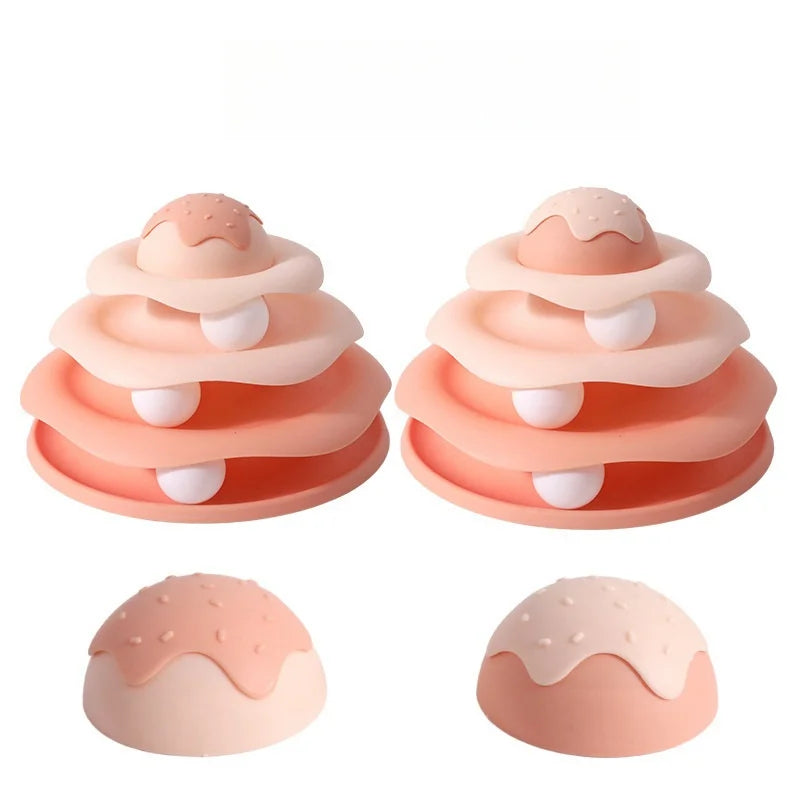 Cat Toy Tower Turntable Roller Balls 4 Levels by Love My Pet