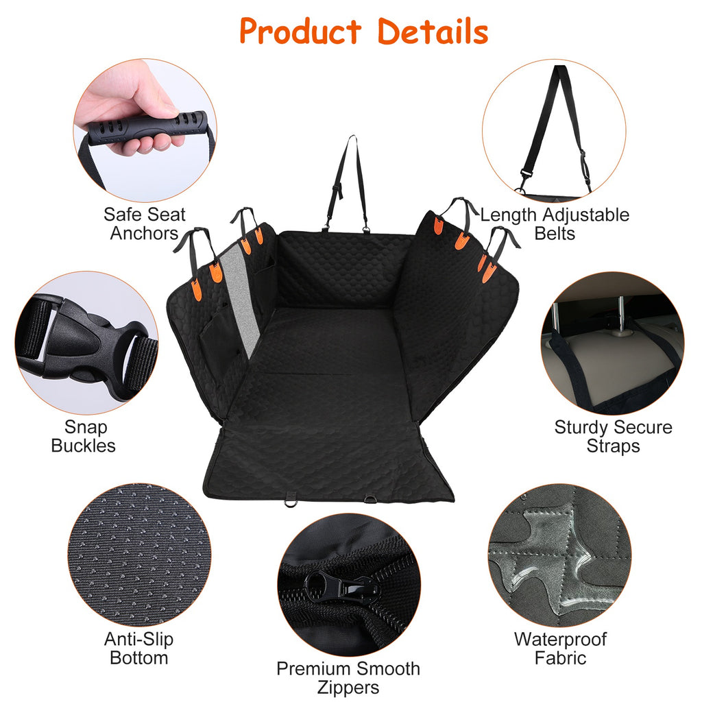 Dog Oxford Cloth Car Seat Protector With Slide Flaps For Cars Trucks SUVs by Amazing Pet Bargains