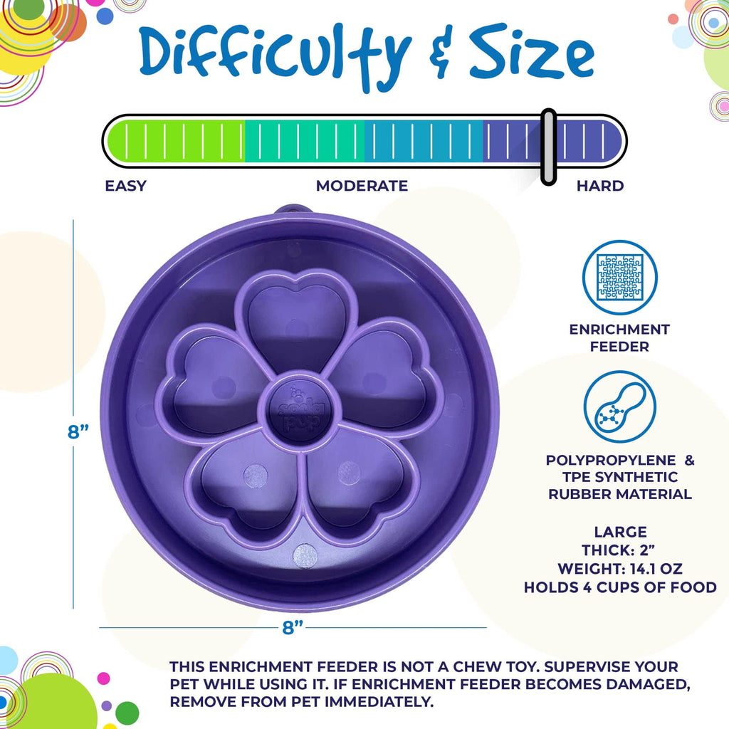 Flower eBowl Deep Slow Feeder Dog Bowl for Enrichment | USA Made by SodaPup/True Dogs, LLC