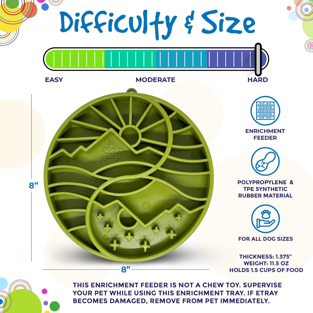 Sun and Moon eTray - Shallow Slow Feeder Dog Bowl for Enrichment | USA Made by SodaPup/True Dogs, LLC