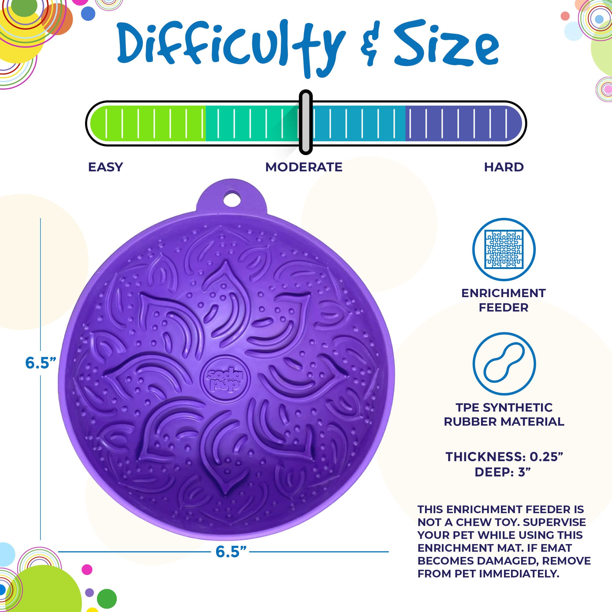 Garden of Eatin' Tipsy Bowl - Wobble Lick Mat for Dogs & Cats | USA Made by SodaPup/True Dogs, LLC