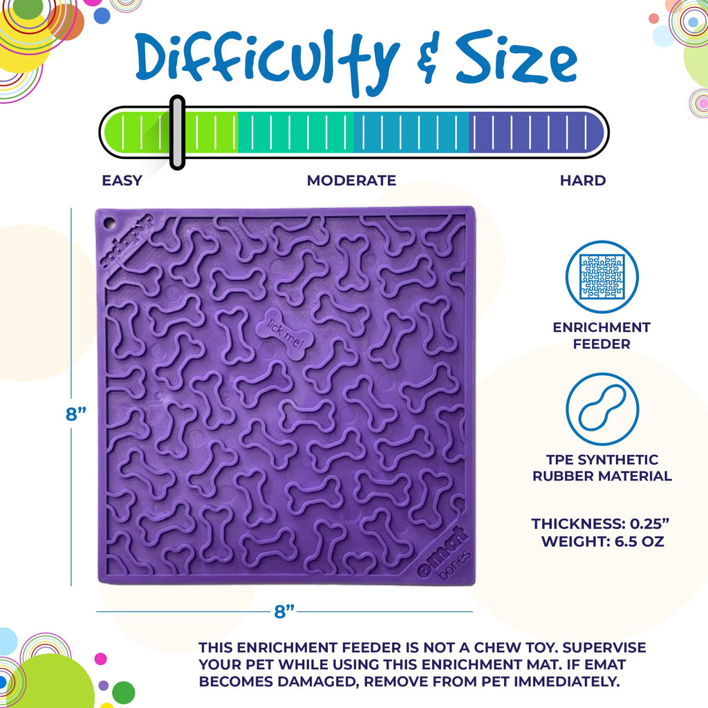 Bones eMat - Enrichment Lick Mat for Dogs and Cats | eMat Enrichment Toy for Anxiety Relief | SodaPup by SodaPup/True Dogs, LLC