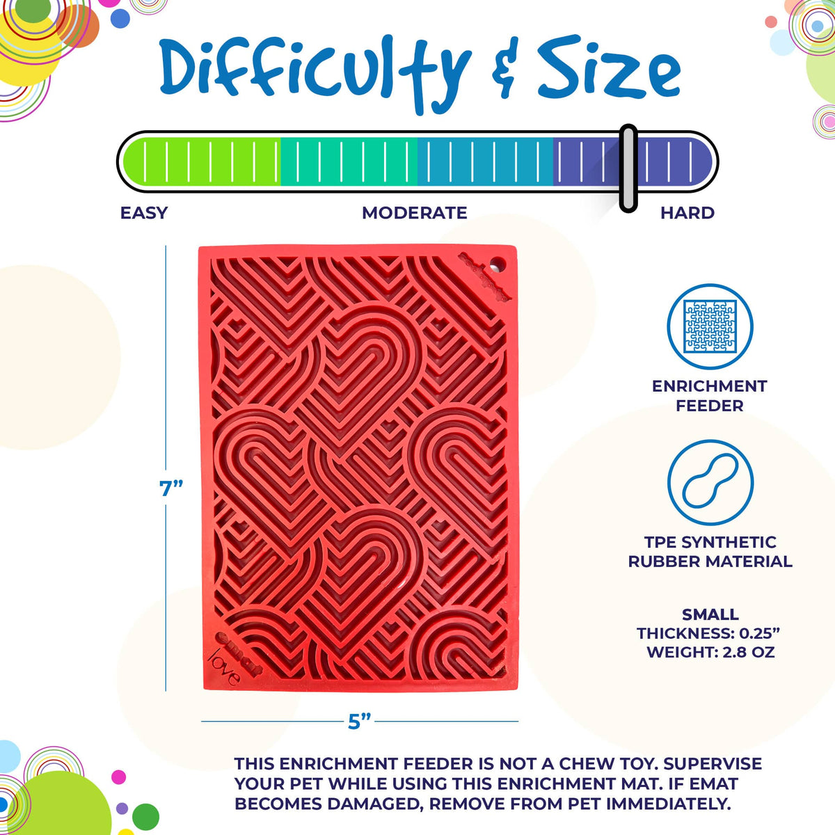 Love eMat - Enrichment Lick Mat for Dogs and Cats| Heart Design | SodaPup by SodaPup/True Dogs, LLC