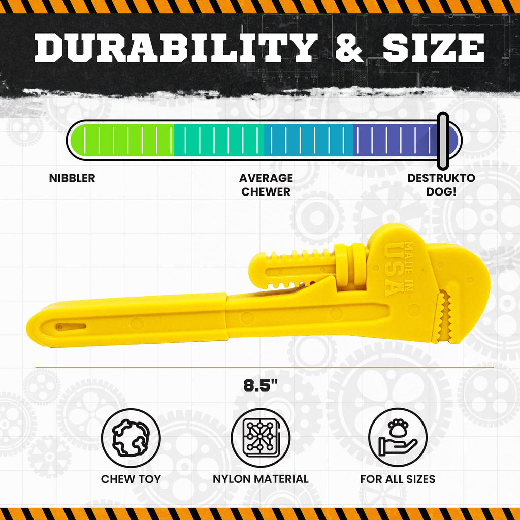 Pipe Wrench Nylon Dog Toy for Aggressive Chewers | USA Made | SodaPup by SodaPup/True Dogs, LLC