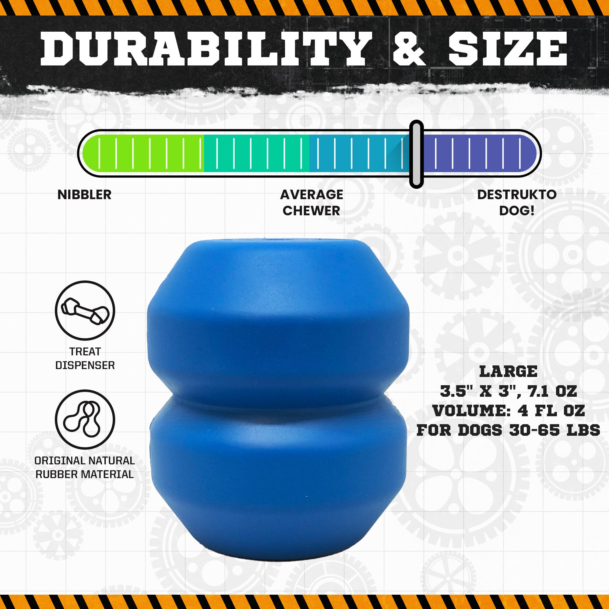 Double Trouble Dog Toy - Dual Chamber Treat Dispenser for Large Dogs | USA Made by SodaPup/True Dogs, LLC