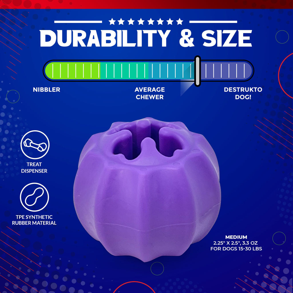 Cross Bones Bully Stick Holder &amp; Chew Toy for Heavy Chewers | Purple | USA Made