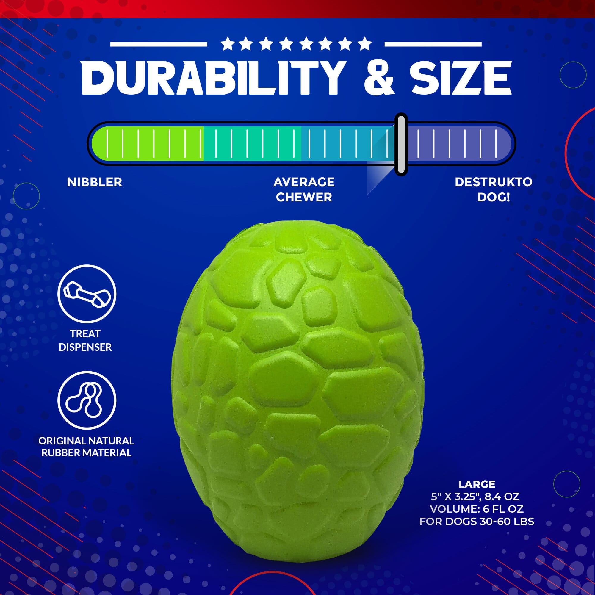 Dinosaur Egg Dog Chew Toy & Treat Dispenser - USA Made | SodaPup by SodaPup/True Dogs, LLC