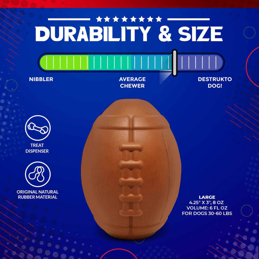 Football Dog Chew Toy & Treat Dispenser - USA Made | SodaPup by SodaPup/True Dogs, LLC