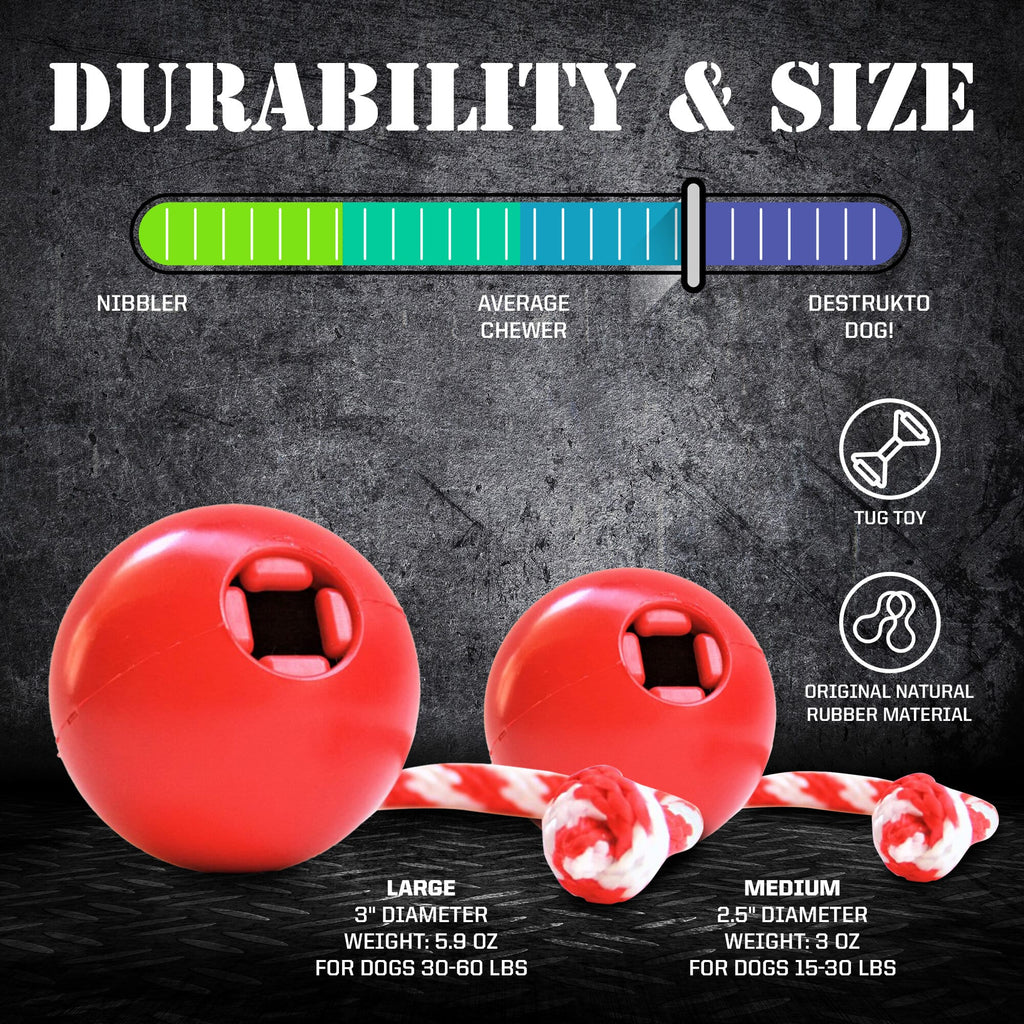 USA-K9 Cherry Bomb Rubber Dog Chew Toy | K9 Handler Reward Toy | Blue | USA Made by SodaPup/True Dogs, LLC