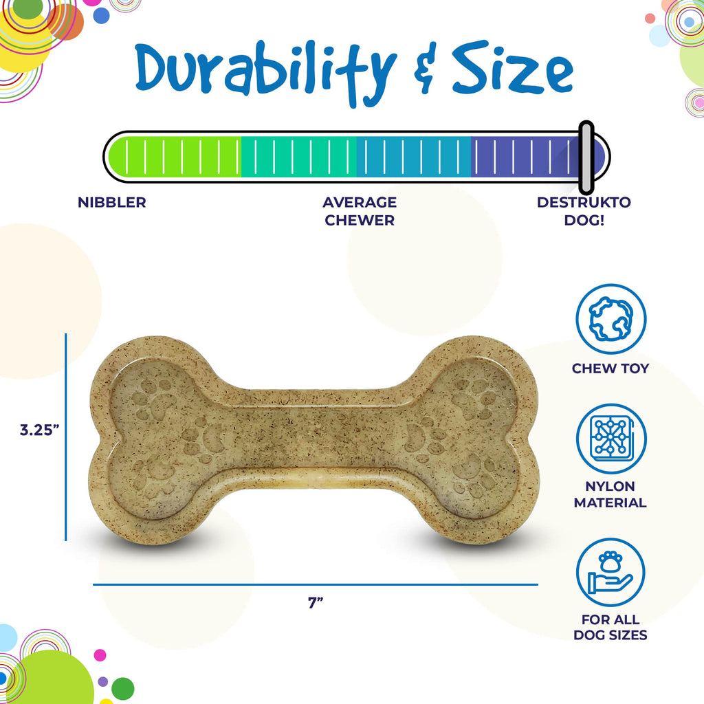Bone eChew Ultra Durable Nylon Dog Chew Toy for Aggressive Chewers | USA Made by SodaPup/True Dogs, LLC
