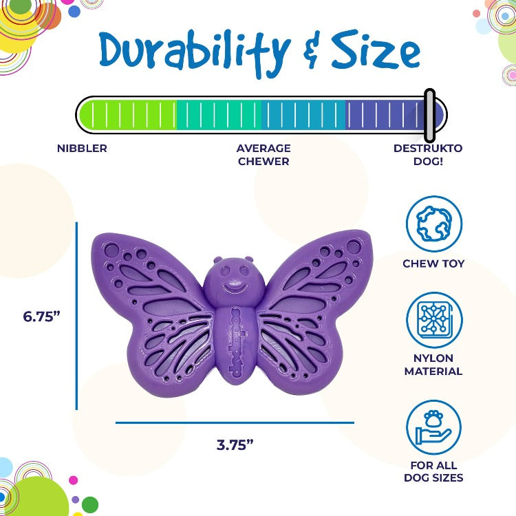 Butterfly Nylon Chew & Enrichment Toy | 2-in-1 for Aggressive Chewers | SodaPup by SodaPup/True Dogs, LLC