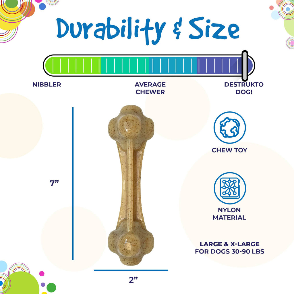 Knuckle Bone Nylon Dog Chew Toy for Aggressive Chewers | Made in USA by SodaPup/True Dogs, LLC
