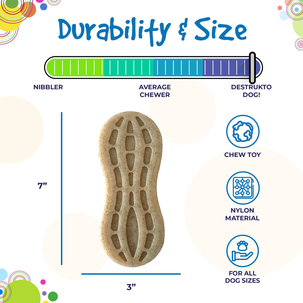 Peanut Nylon Dog Chew Toy | Ultra-Durable for Aggressive Chewers | SodaPup by SodaPup/True Dogs, LLC