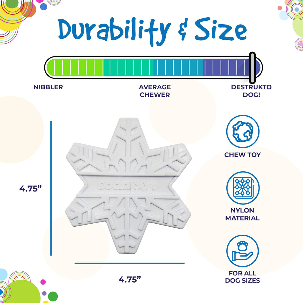 Snowflake Nylon Dog Chew Toy for Aggressive Chewers | USA Made & FDA Compliant by SodaPup/True Dogs, LLC