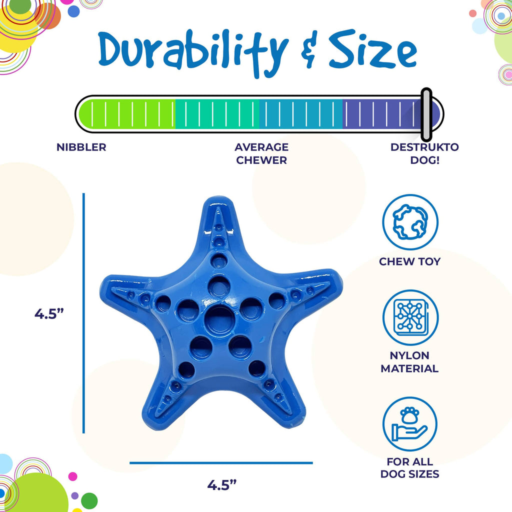 Starfish Nylon Dog Chew Toy for Aggressive Chewers | USA Made | SodaPup by SodaPup/True Dogs, LLC