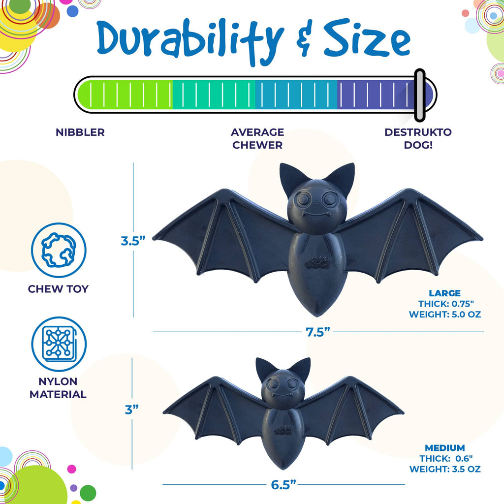 Vampire Bat Nylon Dog Chew Toy for Aggressive Chewers | USA Made & FDA Compliant by SodaPup/True Dogs, LLC