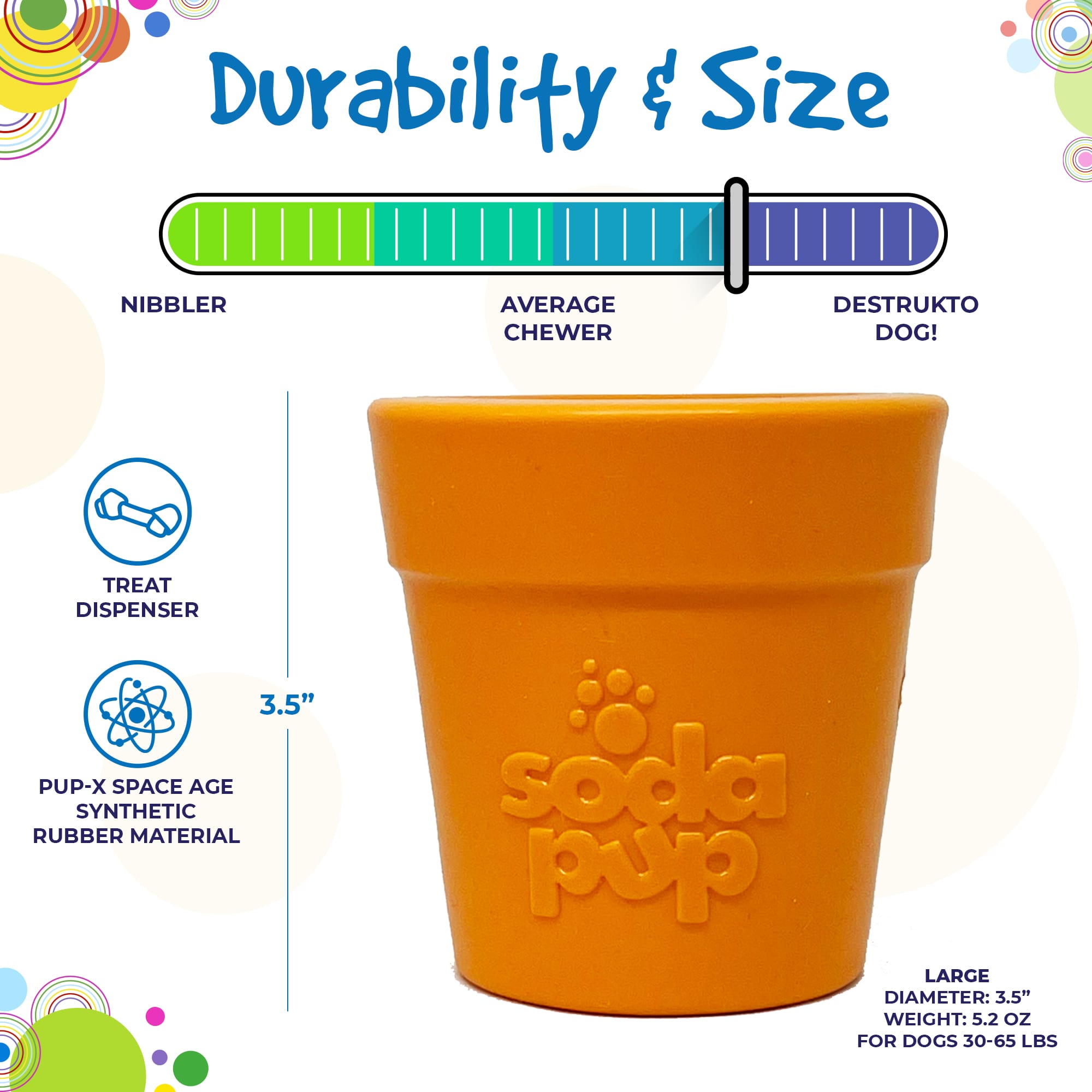 Large Flower Pot eCup Dog Treat Dispenser | Durable USA-Made Enrichment Toy | SodaPup by SodaPup/True Dogs, LLC