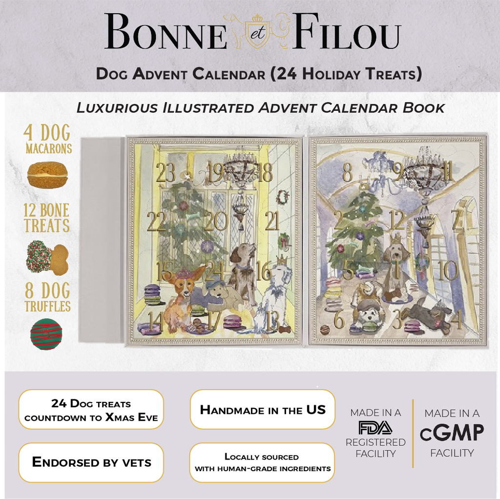 Dog Treats Advent Calendar - 24 Holiday Treats for Dogs by Bonne et Filou