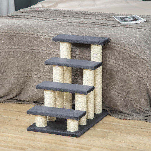 4 Steps Cat Tree For Indoor Cats Or Dogs W Sisal Scratching Post, Climbing by VetsPetStore