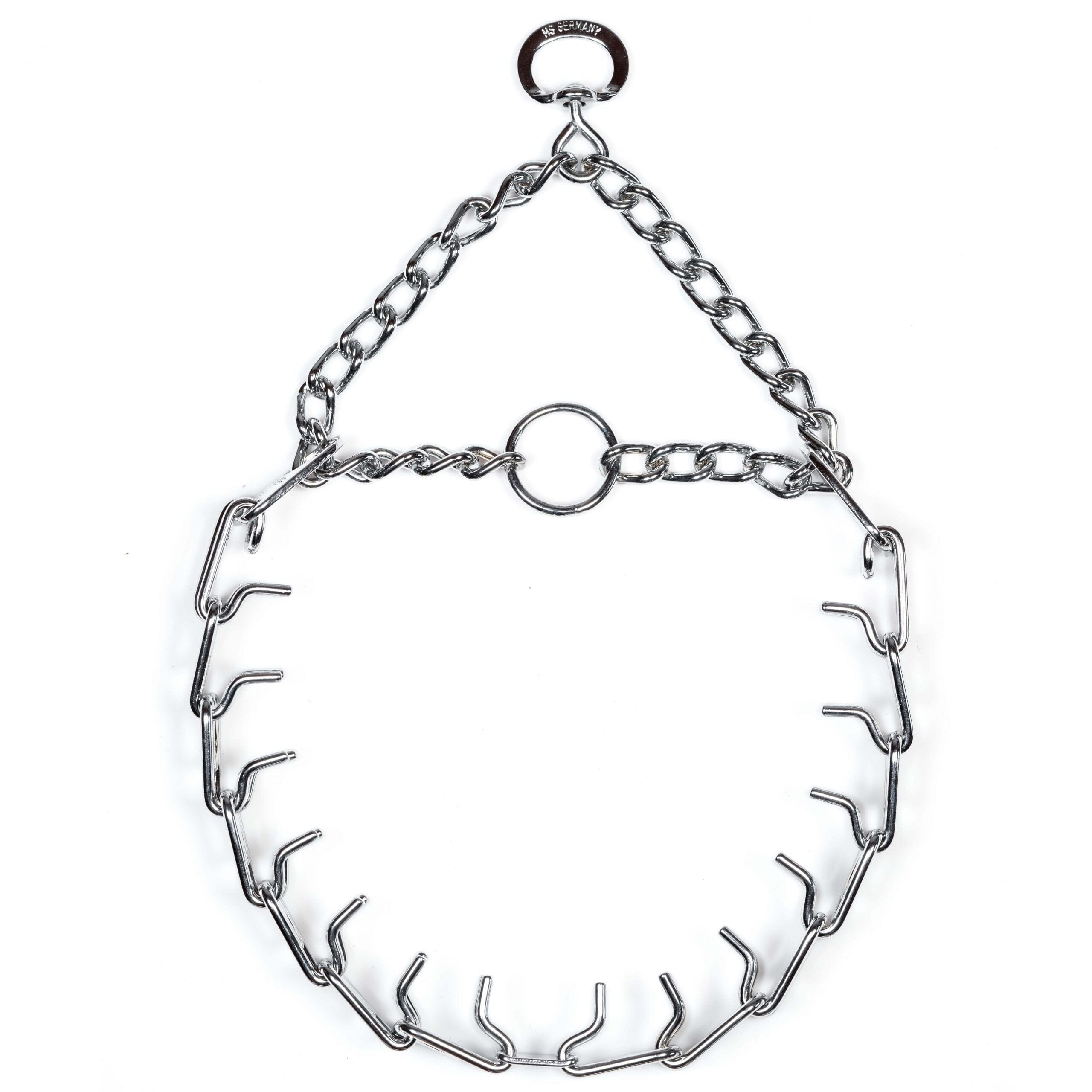 Herm Sprenger - ULTRA-PLUS Training Collar with Center-Plate and Assembly Chain - Short Version – Chrome by Dogline