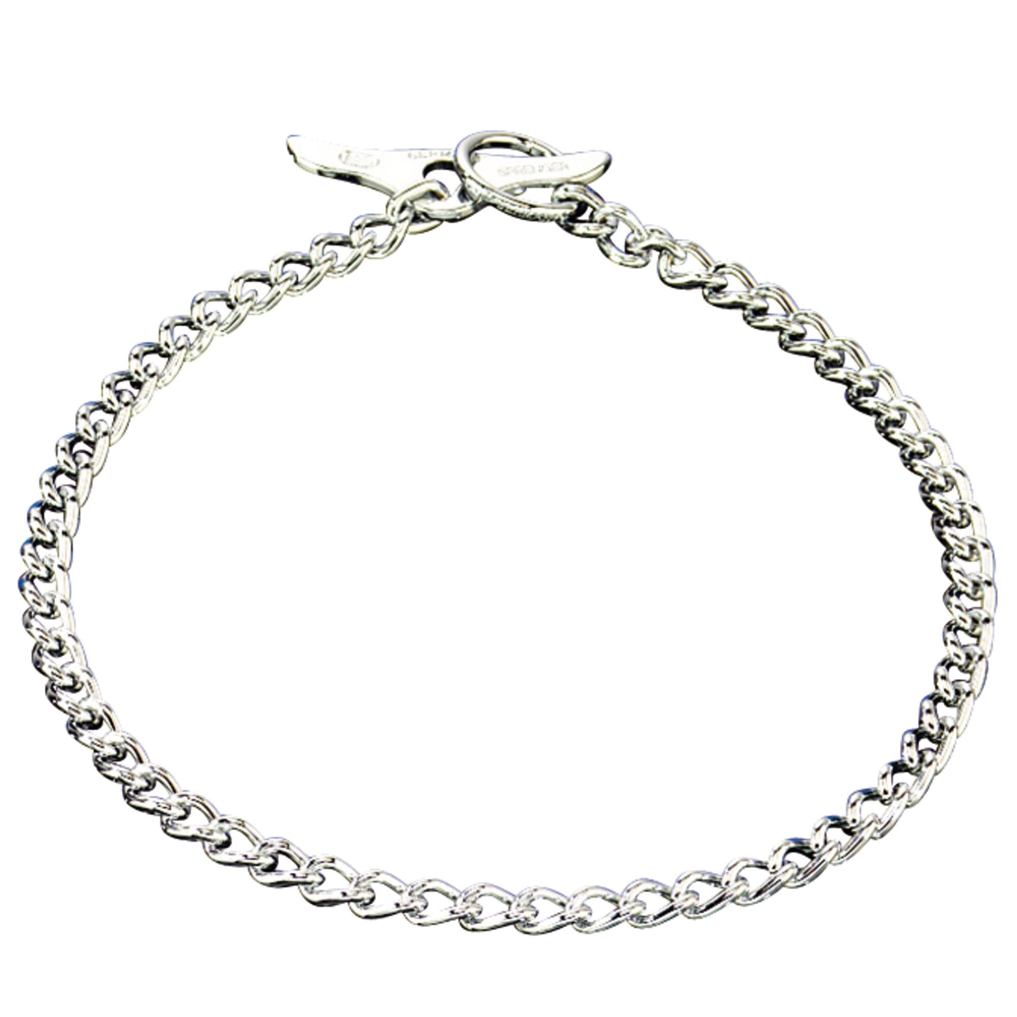Herm Sprenger - Chain Collar with Toggle-Closure - Round Links - Chrome, 2.5 mm by Dogline