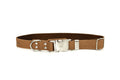 Modern Style Quick-Release Khaki Leather Dog Collar by Euro-Dog Collars and Leads