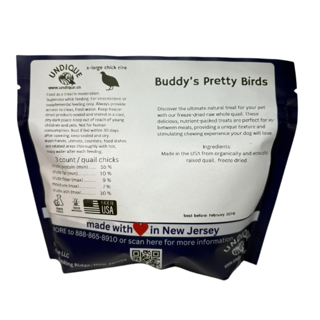 Buddy's Pretty Birds Whole Quail Chicks XL, 3 Count by Quailz.com by Undique LLC