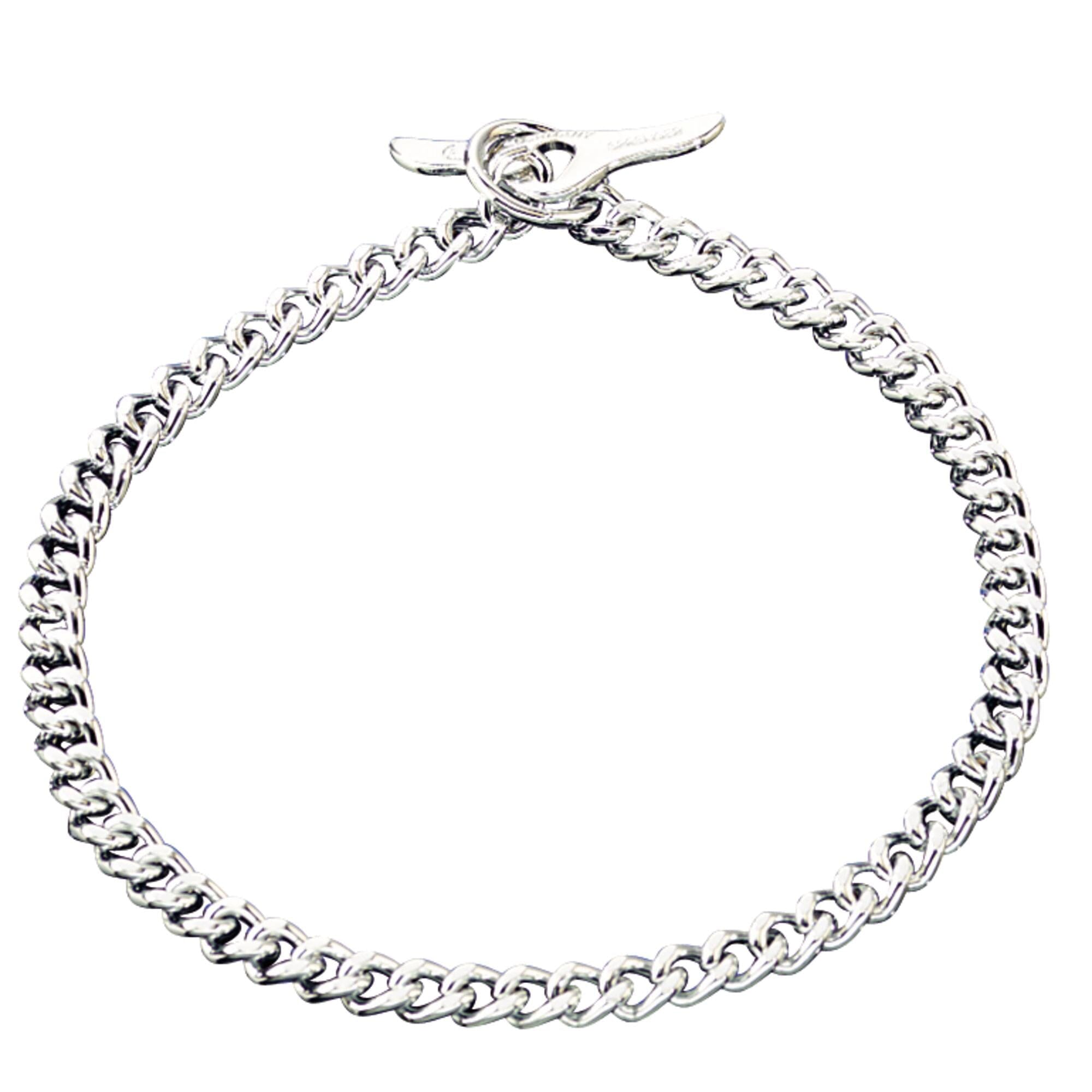 Herm Sprenger - Chain Collar with Toggle-Closure - Flat Polished, Narrow Links - Chrome, 3 mm by Dogline