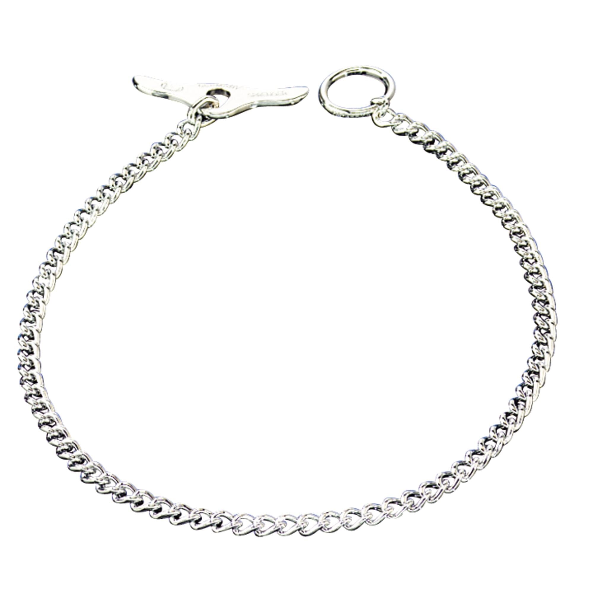 Herm Sprenger - Chain Collar with Toggle-Closure - Round Links - Chrome, 2 mm by Dogline
