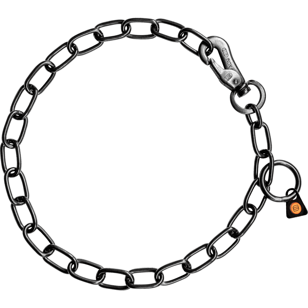 Herm Sprenger - Chain Collar with SPRENGER hook - Medium Links - Black Stainless Steel, 3 mm by Dogline