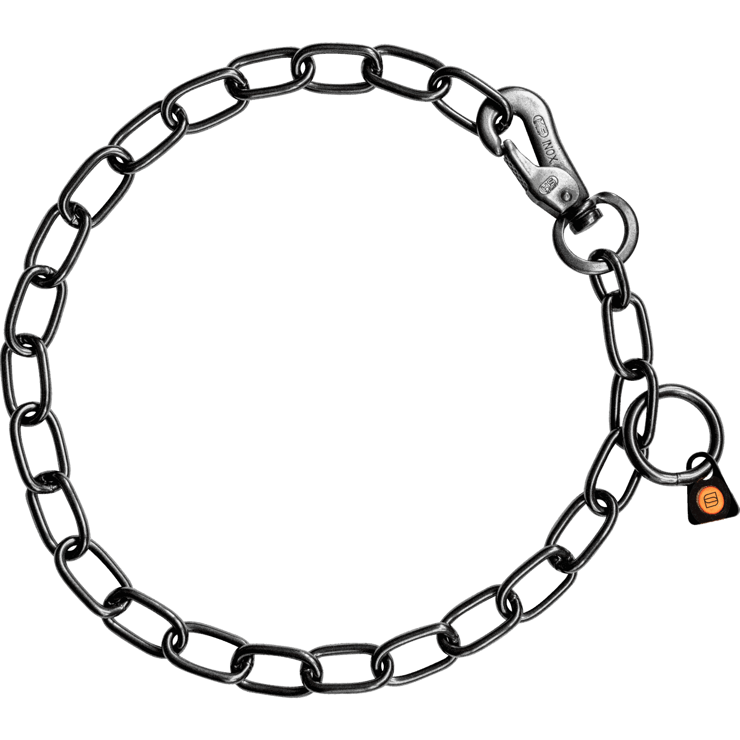Herm Sprenger - Chain Collar with SPRENGER hook - Medium Links - Black Stainless Steel, 3 mm by Dogline