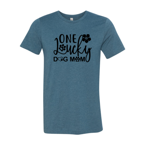 One Lucky Dog Mom T-Shirt by Furr Baby Gifts