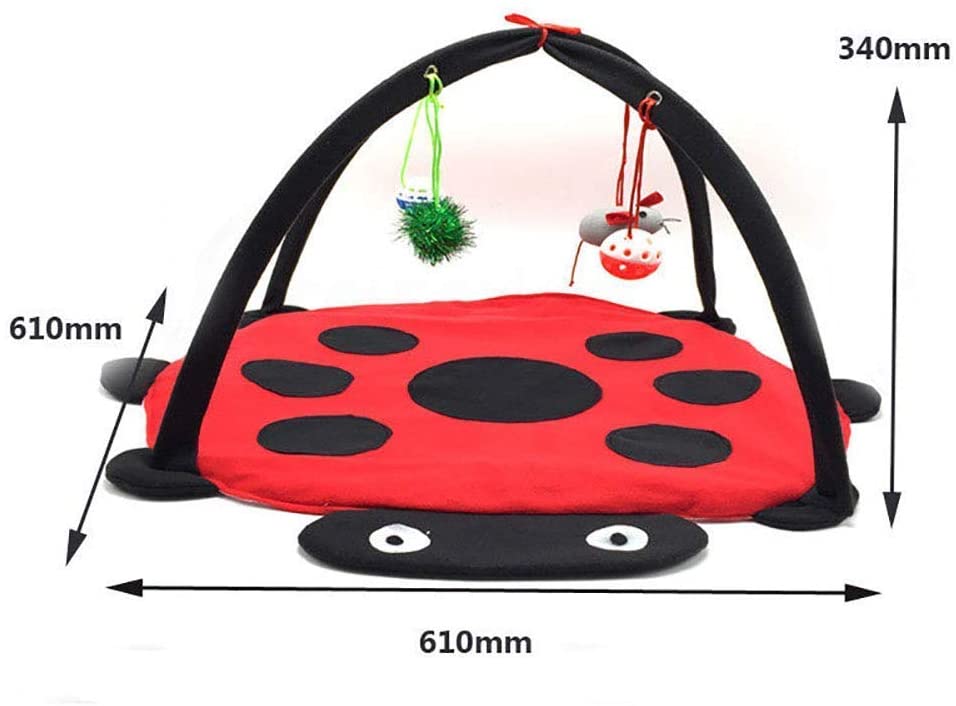 Black Ladybug Cat Play Mat by Furr Baby Gifts