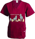 Scrub Top: Welcome Diversity (Wine) by Dog is Good