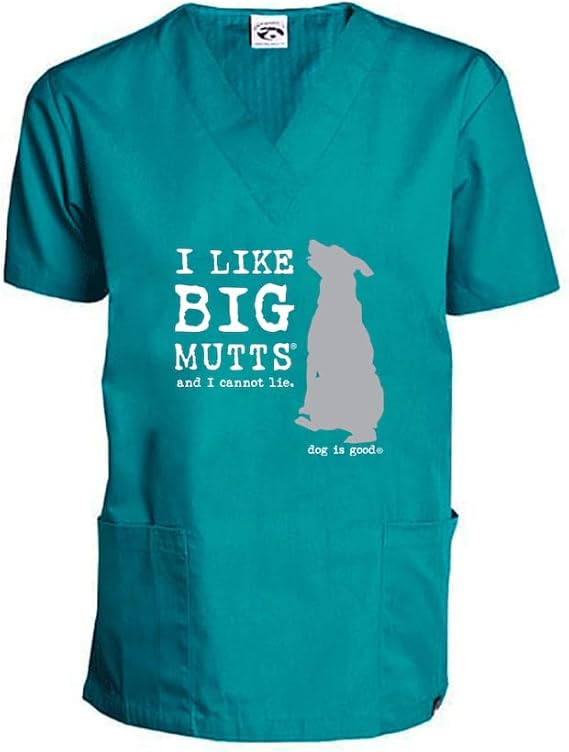 I Like Big Mutts Scrub Top (Teal)