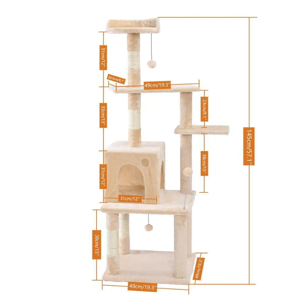 Cat Tree House Condo Playground, Multi-Level Tower by Love My Pet