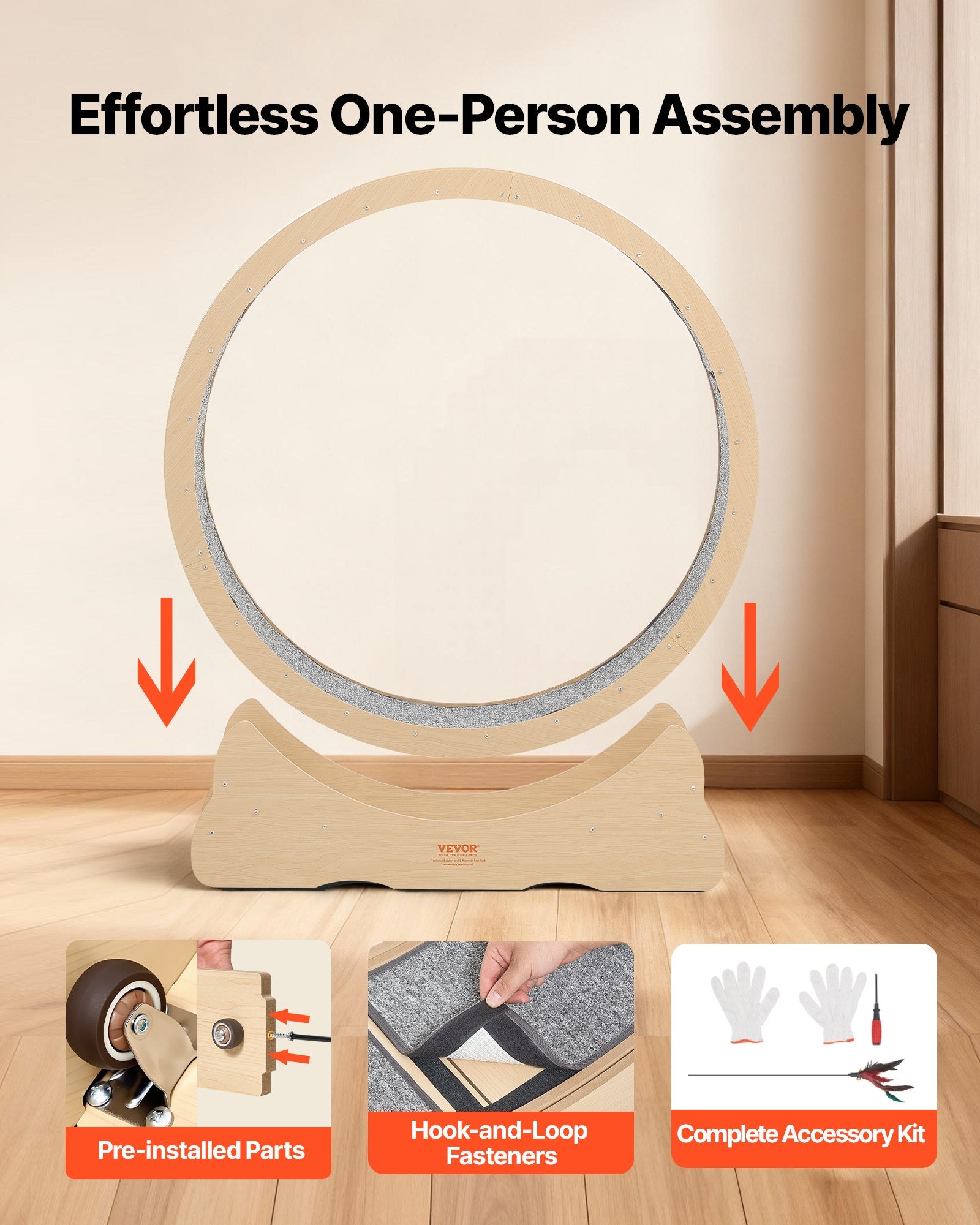 Cat Exercise Wheel, 48 In Wooden Cat Running Wheel For Indoor Cats Up To 28 Lbs by Love My Pet