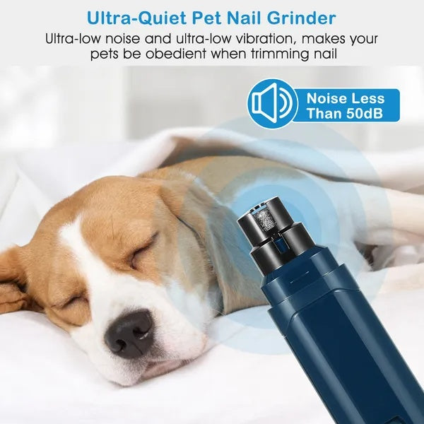 2 Speeds Quiet USB Rechargeable Pet Nail Grinder by VetsPetStore