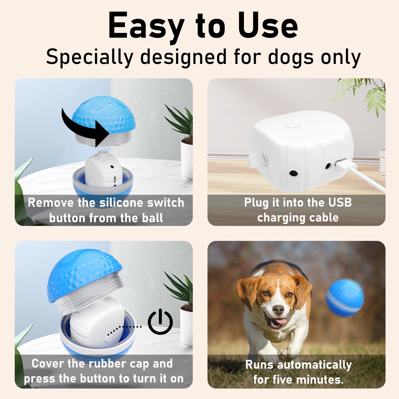 Smart Interactive Dog Toys, Automatic Moving Ball With Lighting Modes. by Love My Pet