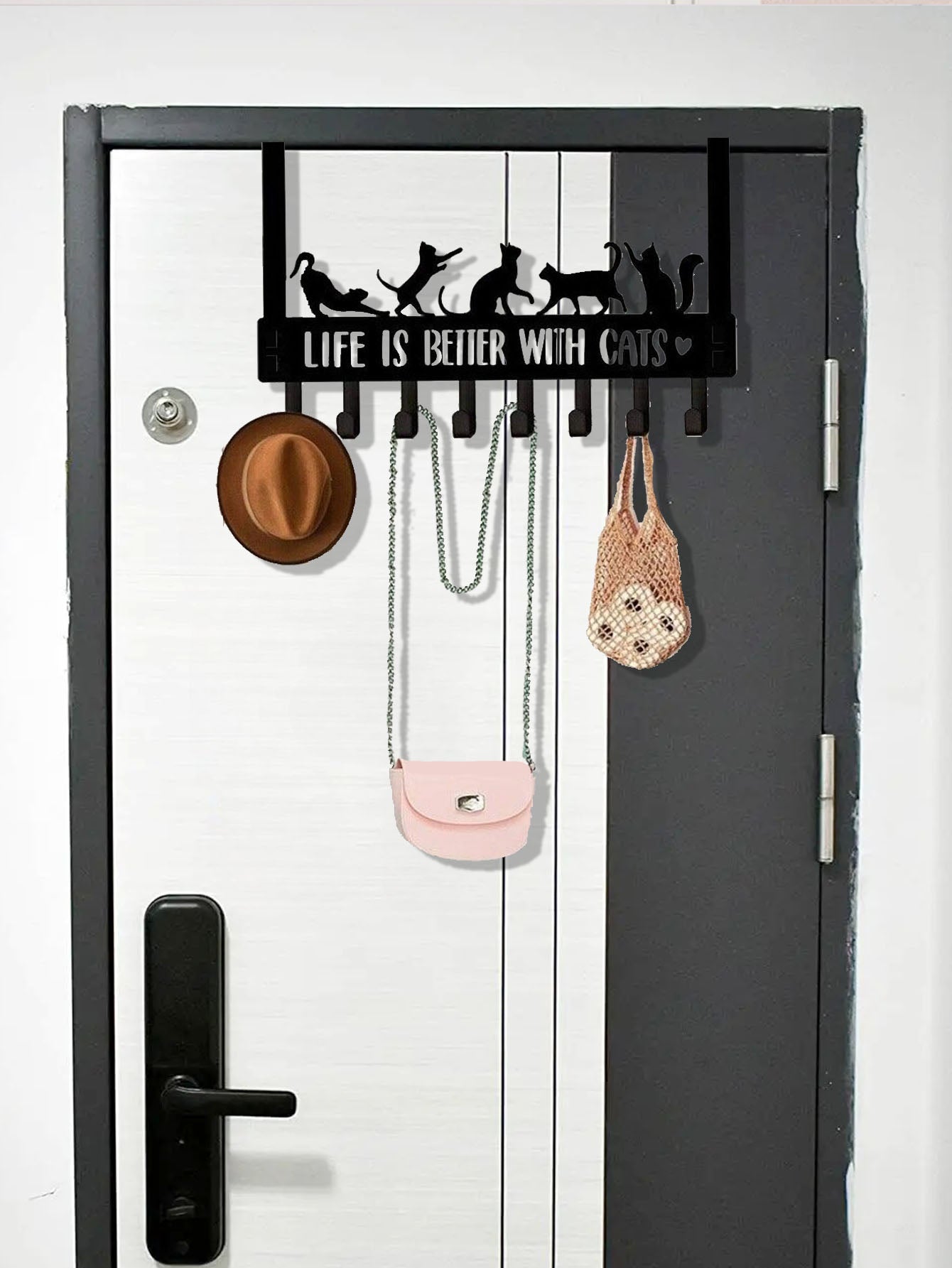 Over-The-Door Cat Multi-Purpose Hooks For Wall Or Door